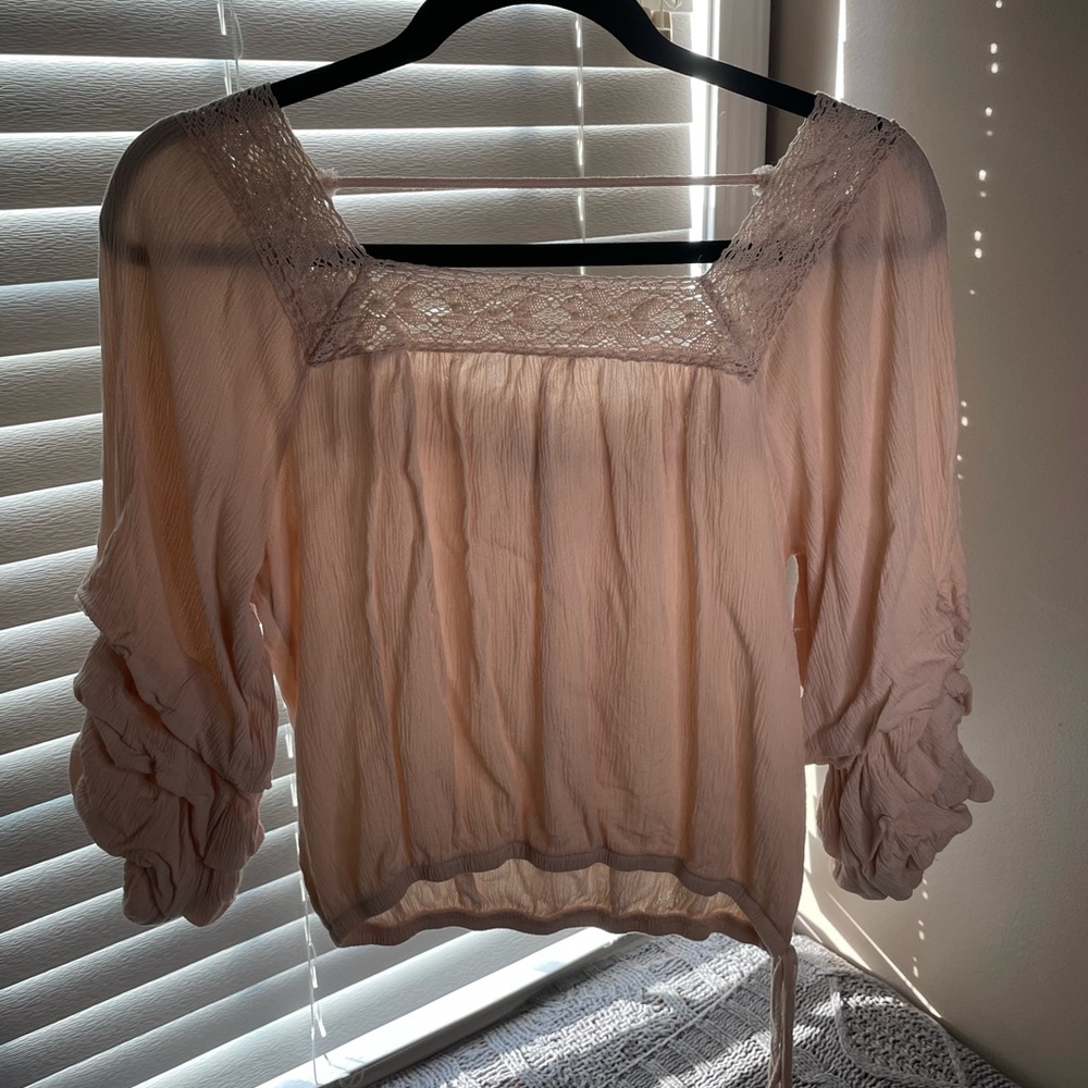 Lace-Trim Blouse